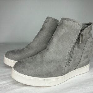 Anne Klein Carsen Gray Wedge Booties | Zip Closure | Women’s Size 7.5